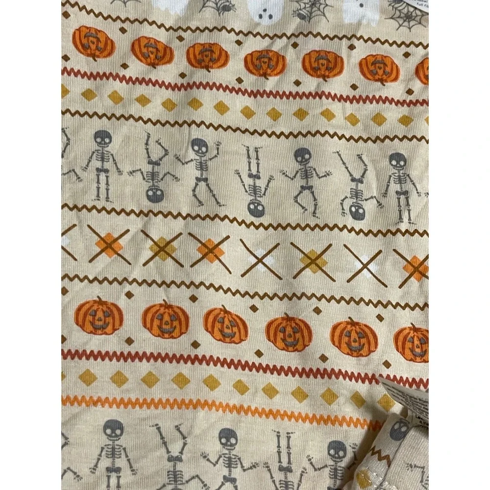 Baby Milkberry Halloween Bamboo Pajama Orange Beige Skeleton Pumpkin 12 Months